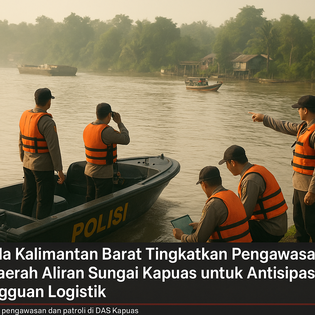Polda Kalimantan Barat Tingkatkan Pengawasan di Daerah Aliran Sungai Kapuas untuk Antisipasi Gangguan Logistik
