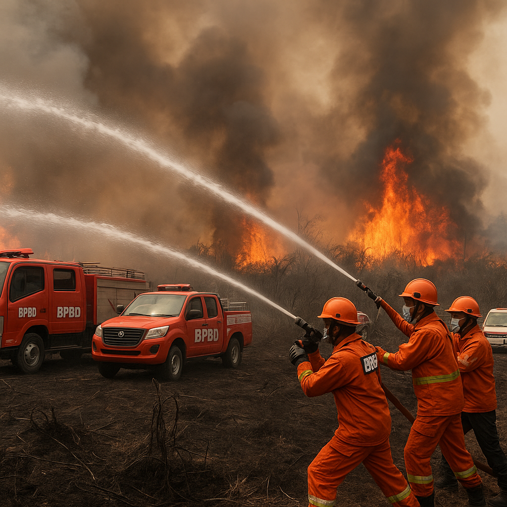 Kebakaran Hutan dan Lahan di Aceh Tamiur Meluas, BPBD Kerahkan 4 Unit Water Canon