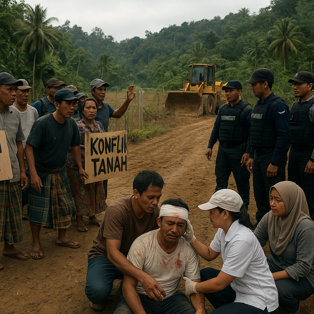 KONFLIK TANAH: Bentrok Warga dan Perusahaan di Halmahera Barat, 2 Orang Luka