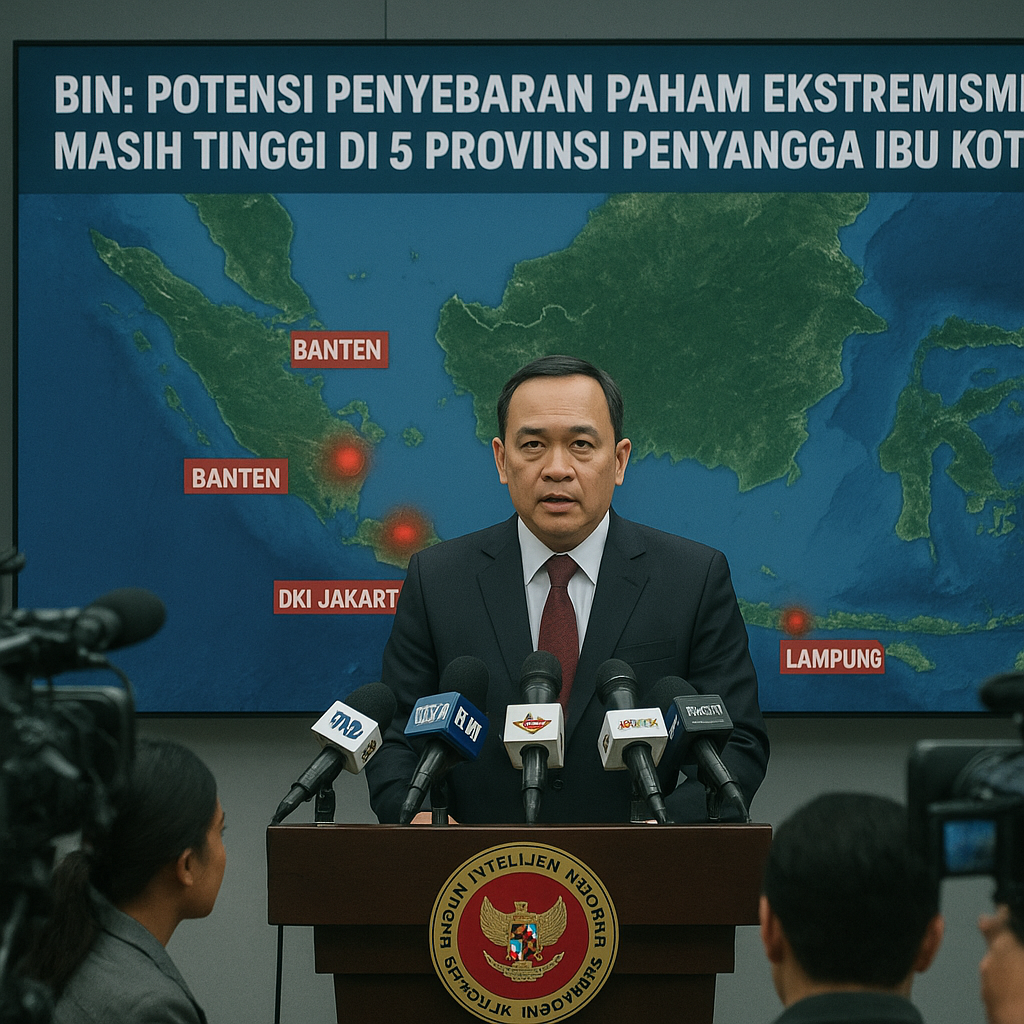 BIN: Potensi Penyebaran Paham Ekstremisme Masih Tinggi di 5 Provinsi Penyangga Ibu Kota