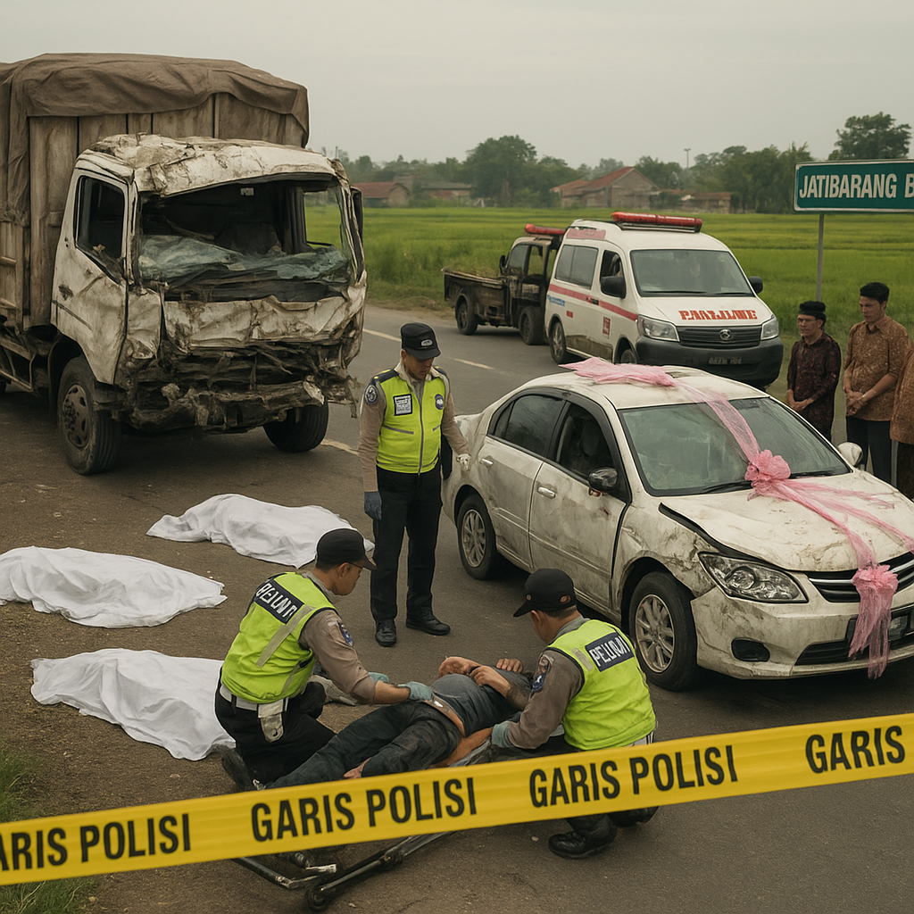 Kronologi Kecelakaan di Jalur Pantura Indramayu, 12 Pengantar Pengantin Tewas, Sopir Truk Diperiksa