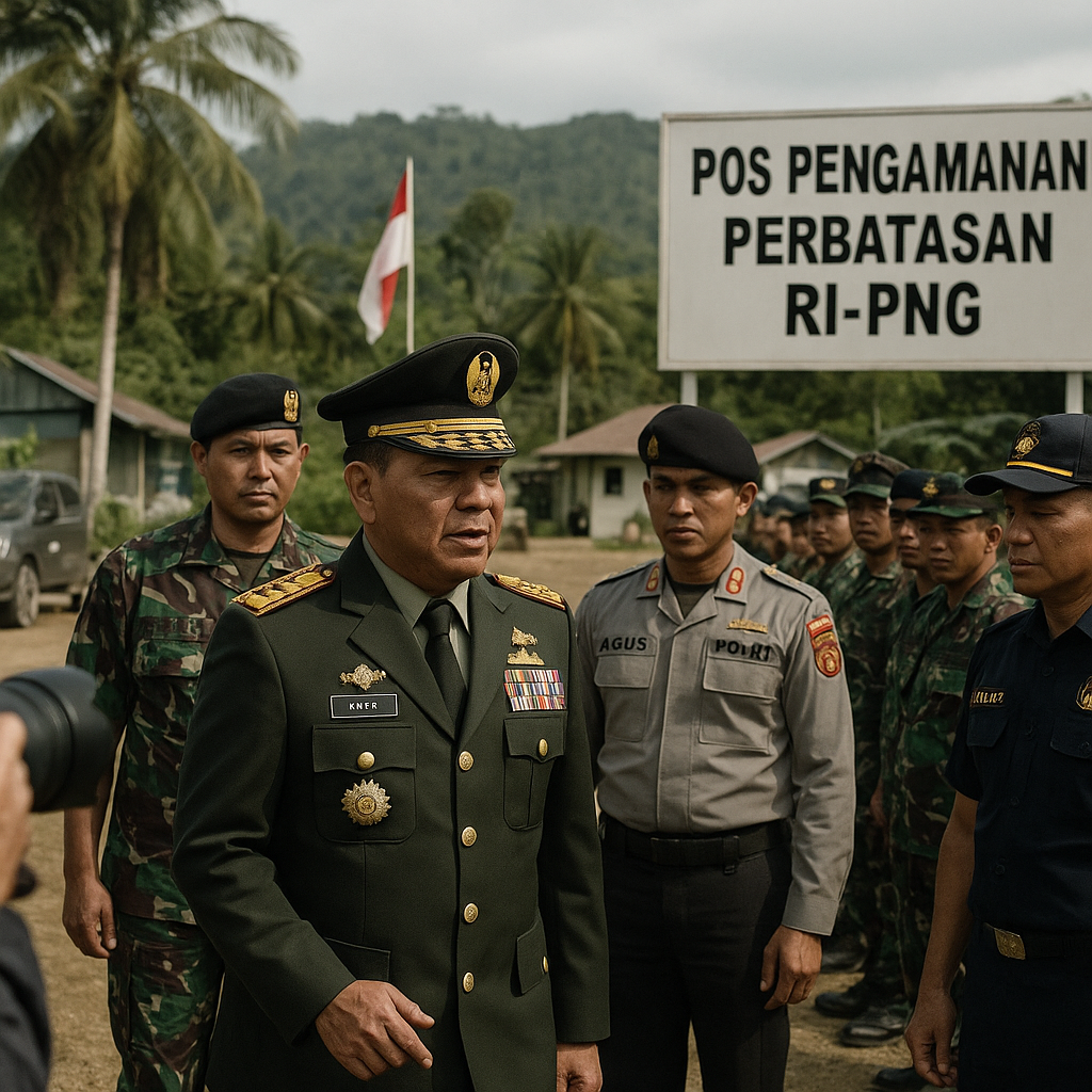 Panglima TNI Tinjau Pos Pengamanan Perbatasan RI-PNG di Papua, Tinjau Kesiapan Pengamanan Wilayah