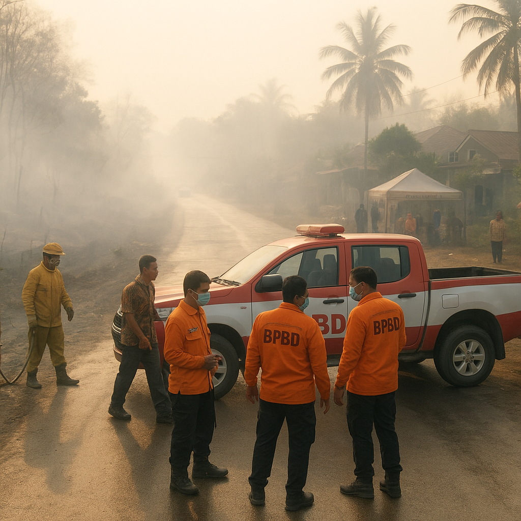 Pascakarhutla Gunungraja Tanahlaut, Kobaran Api Hilang, Asap Pagi Masih Selimuti Jalan Ahmad Yani