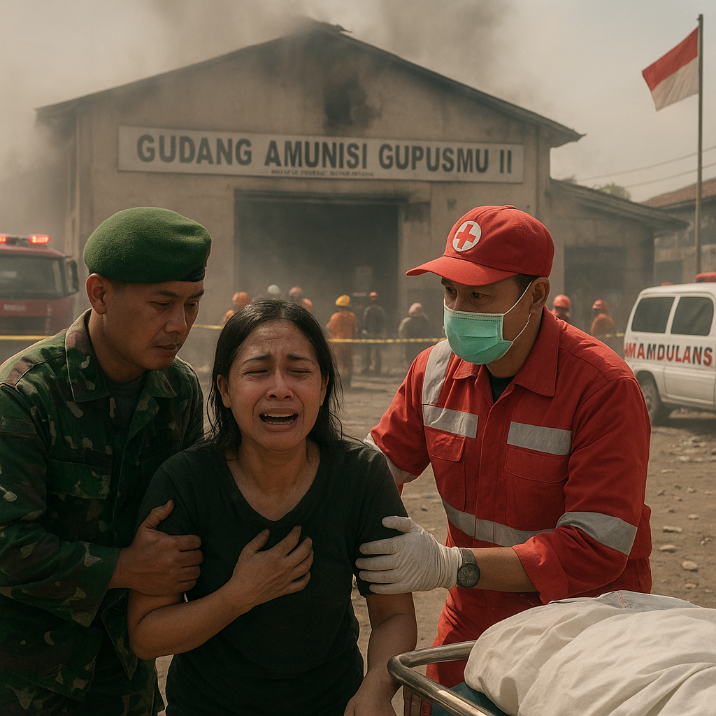 Isak Tangis Warnai Evakuasi Korban Ledakan Gudang Amunisi Gupusmu Madiun