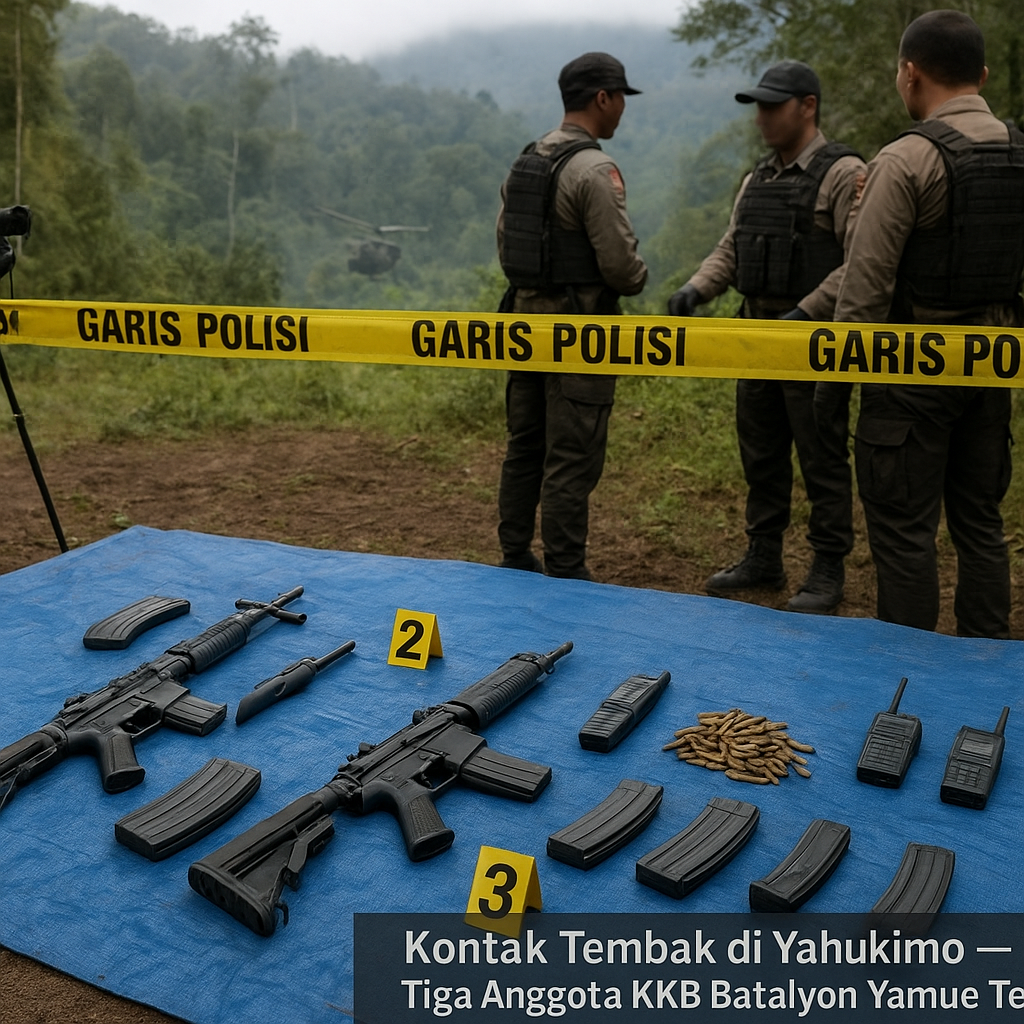 Kontak Tembak di Yahukimo, Tiga Anggota KKB Batalyon Yamue Tewas