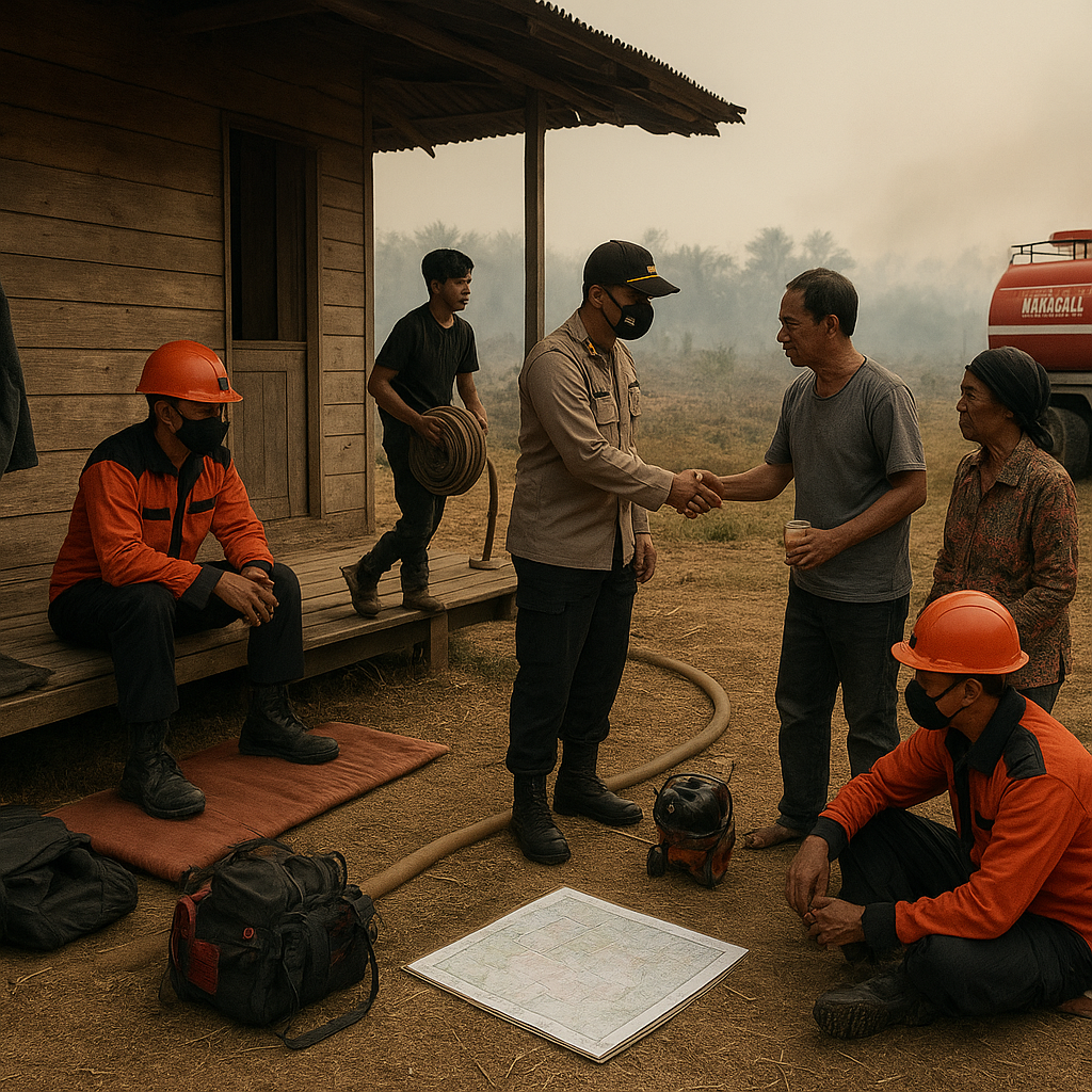 Percepat Pemadaman Karhutla 80 Hektare, Manggala Agni Riau Nginap di Rumah Warga