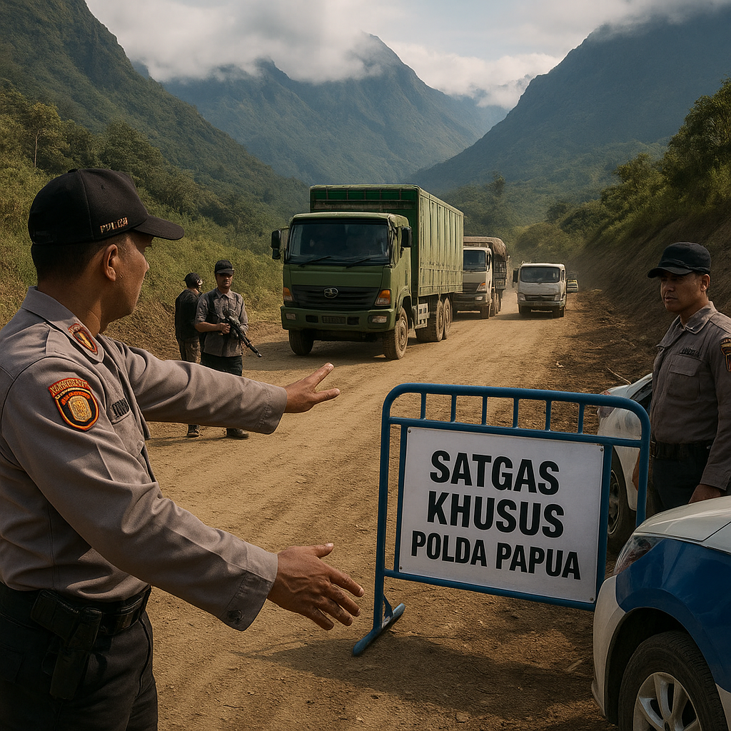 Polda Papua Bentuk Satgas Khusus Amankan Jalur Logistik Trans-Papua Pasca Konflik di Puncak Jaya