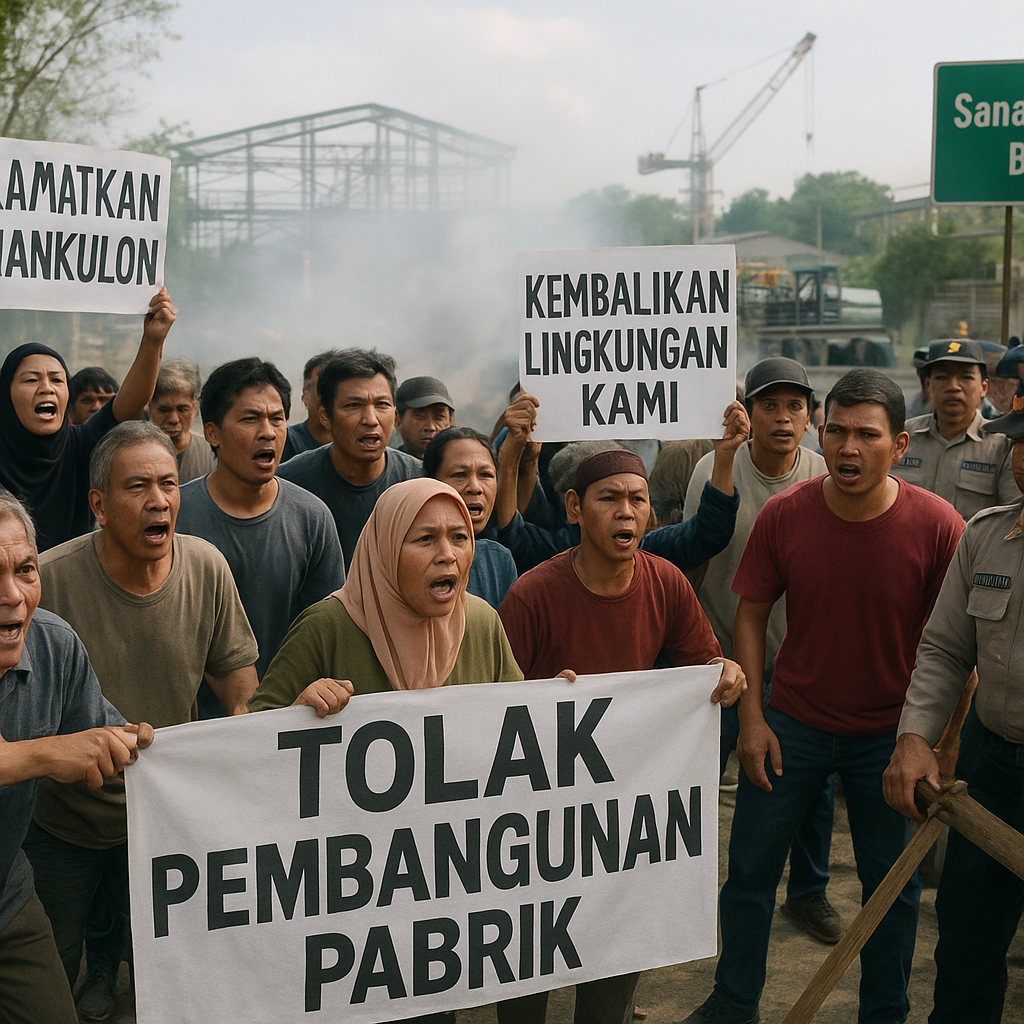 Warga Tolak Pembangunan Pabrik di Blitar, Aksi Unjuk Rasa Berakhir Ricuh