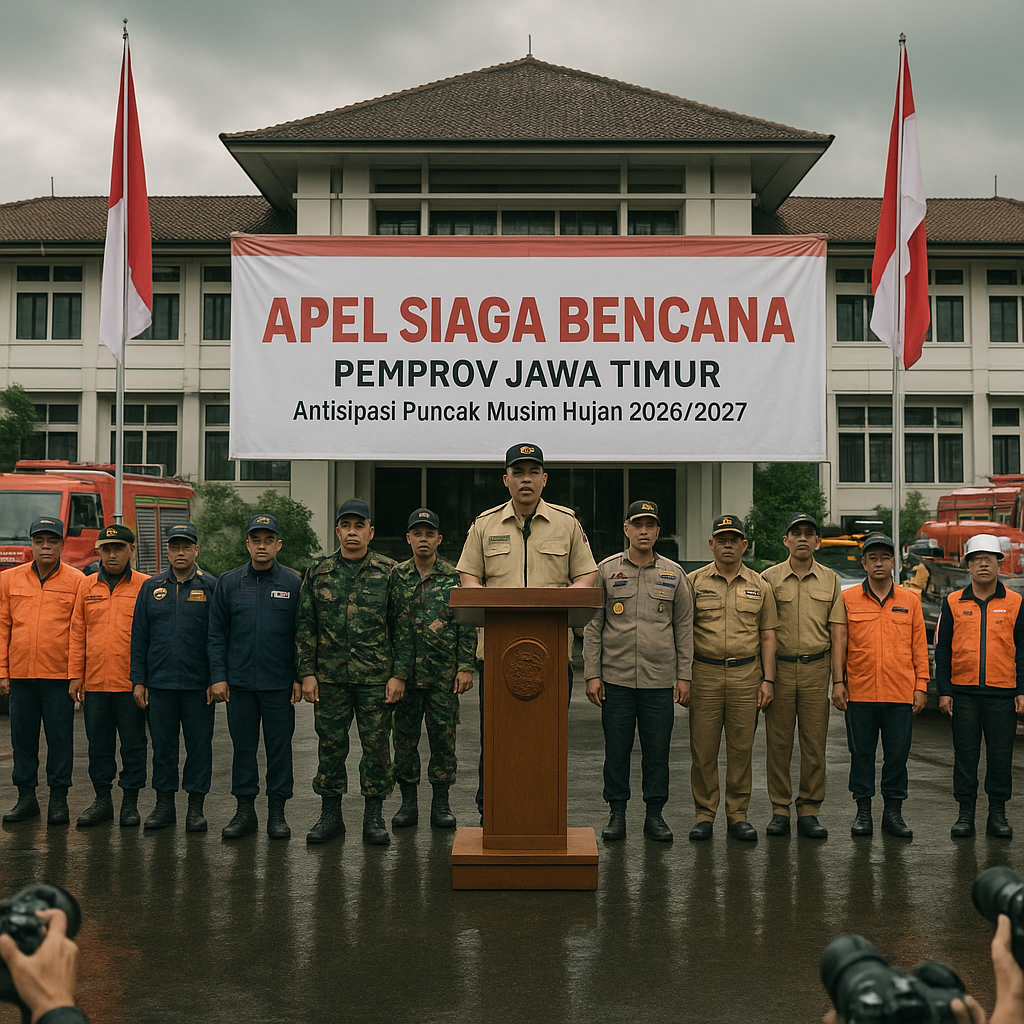 Pemerintah Provinsi Jatim Gelar Apel Siaga Bencana Menyongsong Puncak Musim Hujan