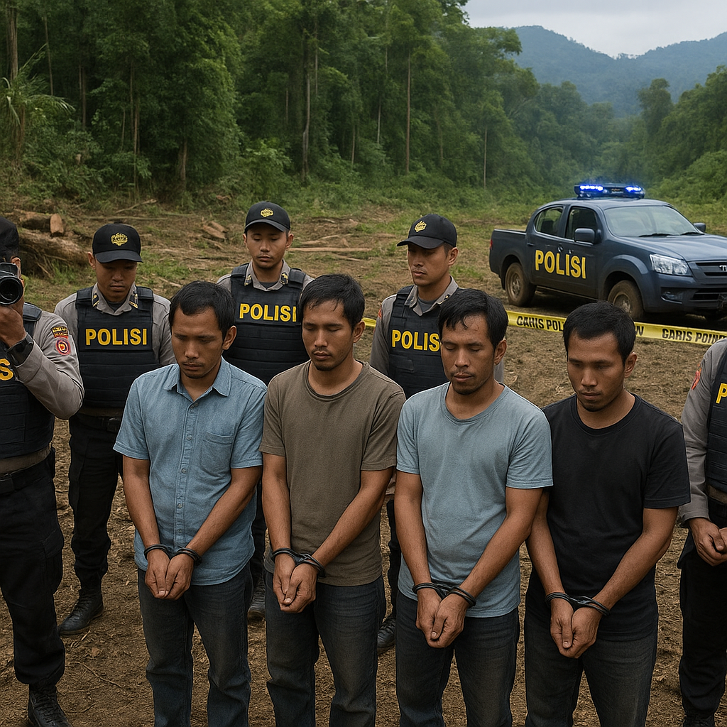 Polda Sumut Amankan 5 Orang Terkait Kasus Pembalakan Liar di Taman Nasional Gunung Leuser