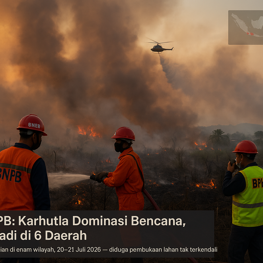 BNPB: Karhutla Dominasi Bencana, Terjadi di 6 Daerah