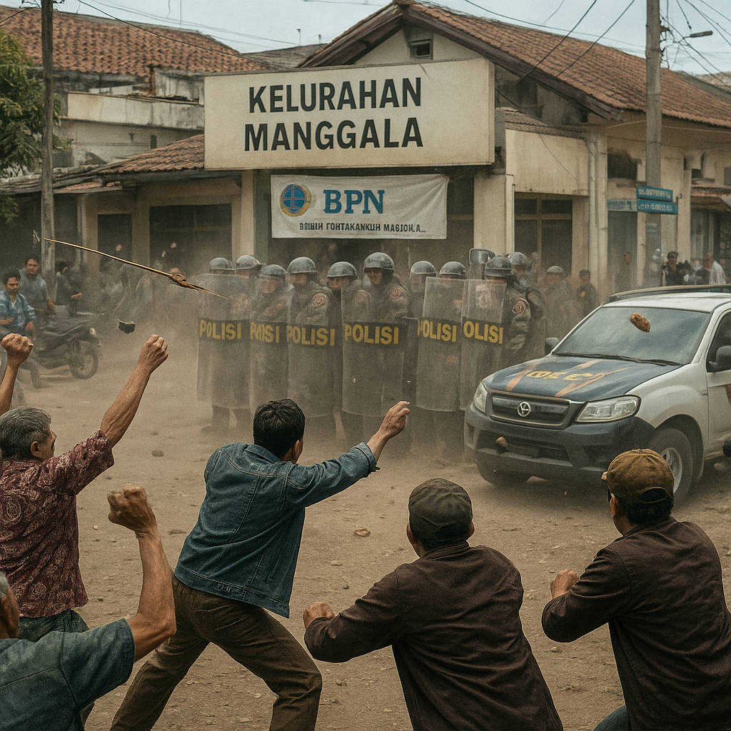 Proses Konstatering Lahan di Makassar Ricuh, Warga Halau Polisi dengan Batu dan Panah