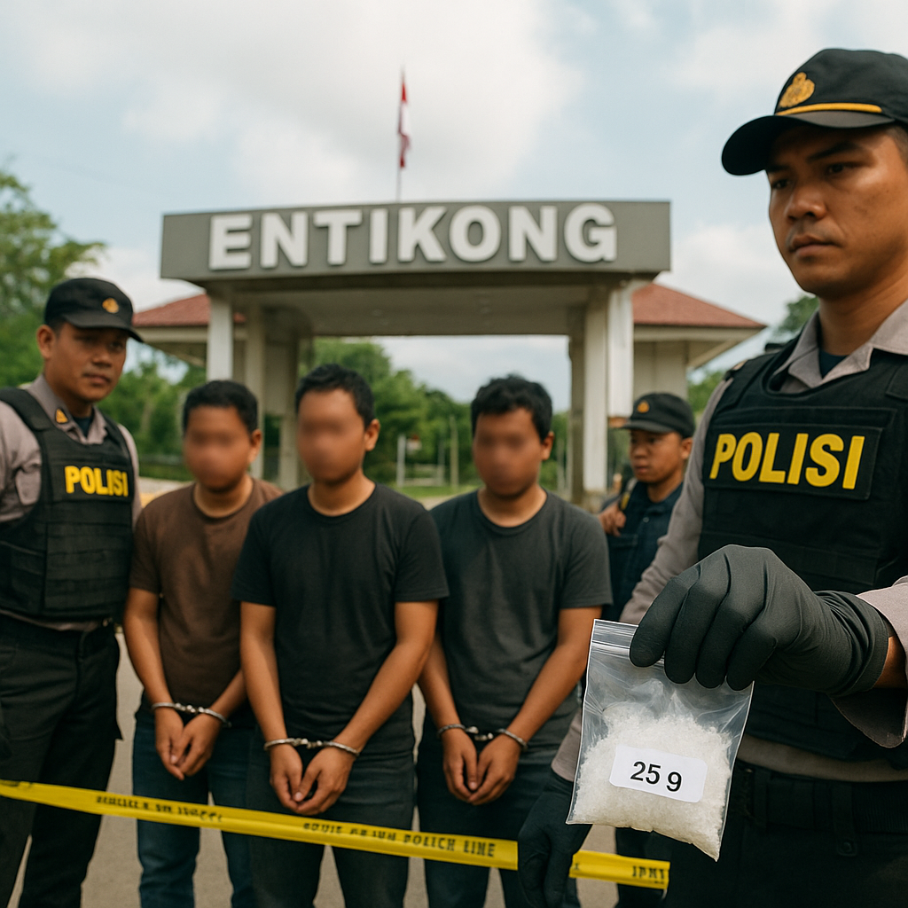 Penegakan Hukum di Perbatasan, Tiga Pengedar Narkoba Diamankan di Entikong
