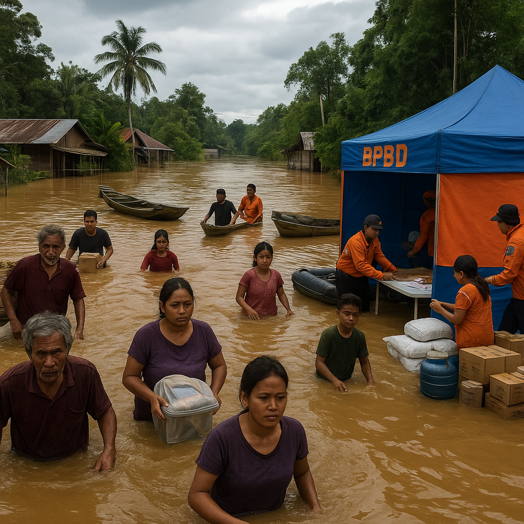 Ratusan Warga di Katingan Kalimantan Tengah Terdampak Banjir, BPBD Dirikan Posko