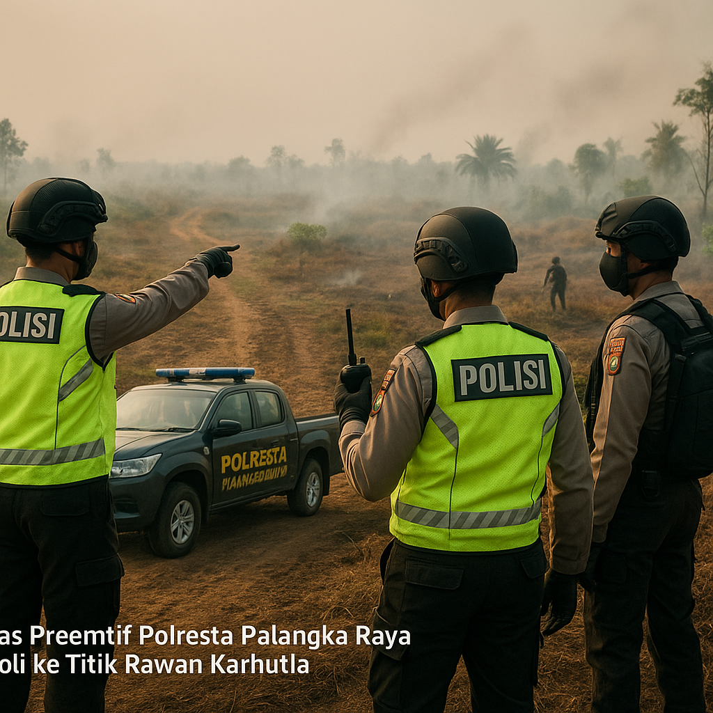 Satgas Preemtif Polresta Palangka Raya Patroli ke Titik Rawan Karhutla