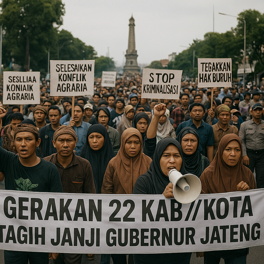 Warga dari 22 Kota/Kabupaten Demo, Tagih Janji Gubernur Jateng