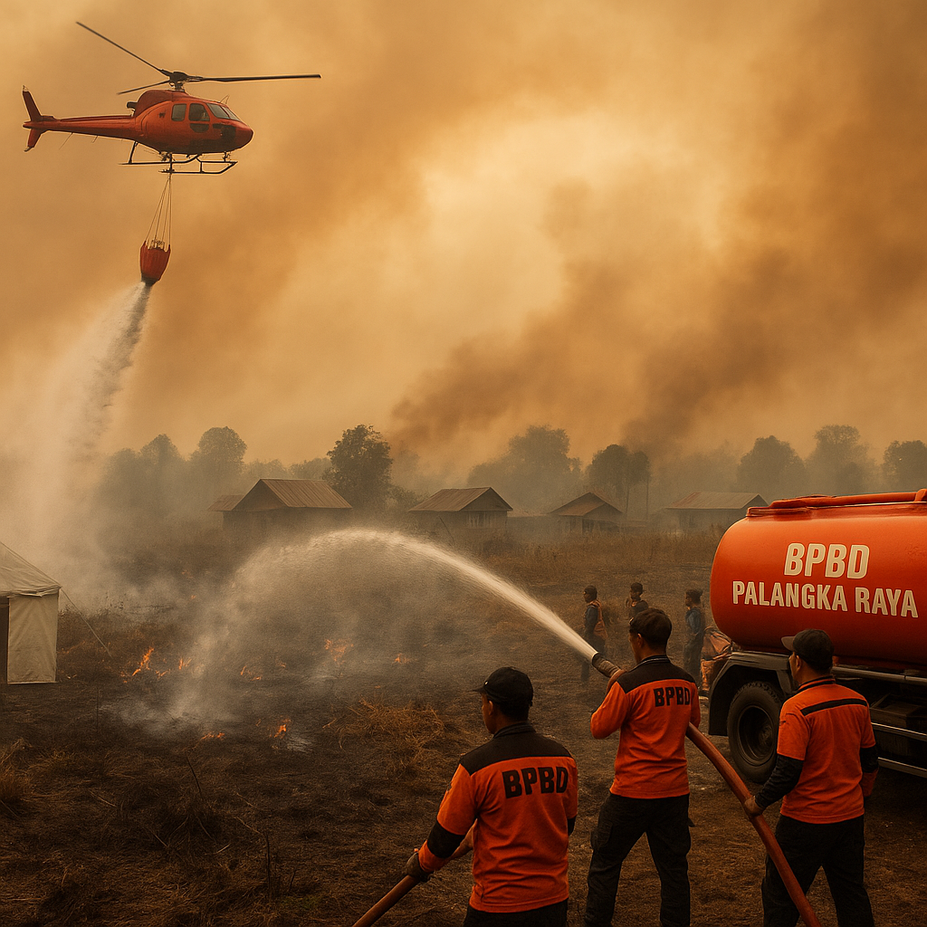 Eskalasi Karhutla Meningkat, BPBD Palangka Raya Optimalkan Water Bombing dan Pembasahan Tuntas
