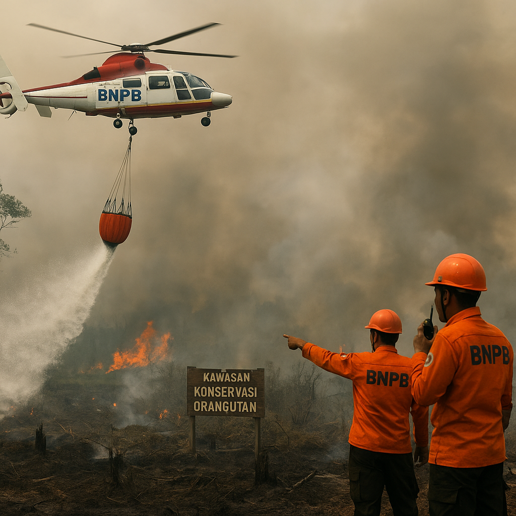 Karhutla di Ketapang Dekati Kawasan Orangutan, BNPB Kerahkan Helikopter Water Bombing