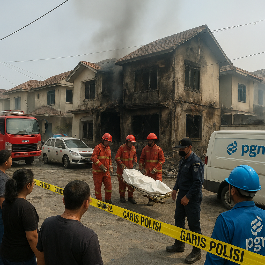 Pipa Gas Bocor Diduga Picu Ledakan, PGN Tutup Aliran di Perumahan Grand Polonia Medan
