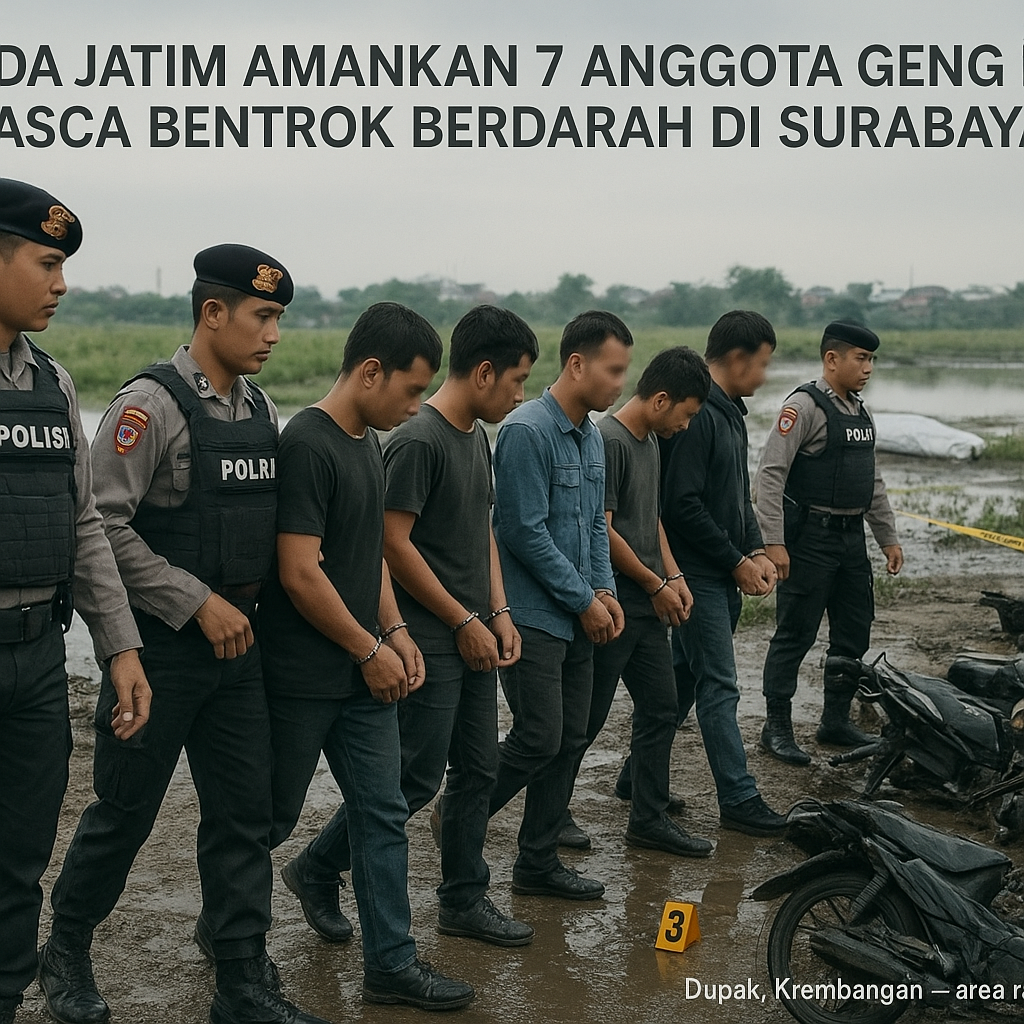 Polda Jatim Amankan 7 Anggota Geng Motor Pasca Bentrok Berdarah di Surabaya