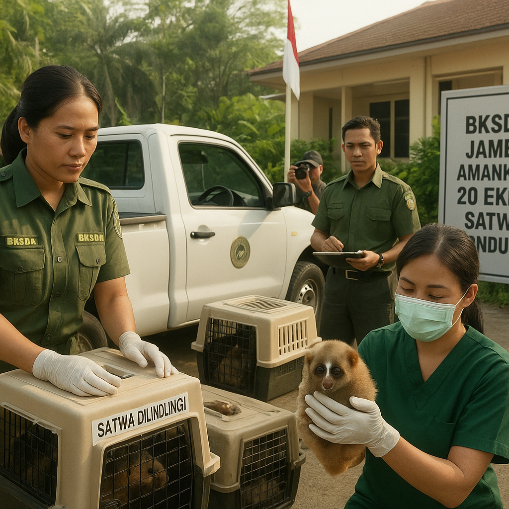 BKSDA Jambi Amankan 20 Ekor Satwa Dilindungi dari Peredaran Gelap