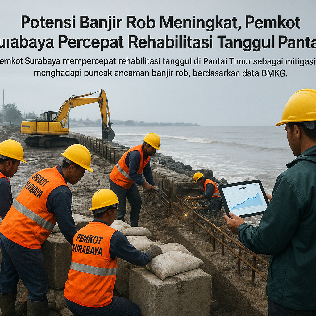 Potensi Banjir Rob Meningkat, Pemkot Surabaya Percepat Rehabilitasi Tanggul Pantai Timur