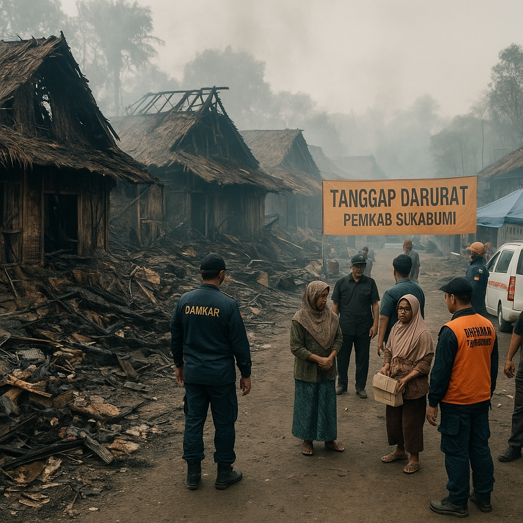 Kebakaran di Kampung Adat Kasepuhan Ciptamulya, Pemkab Sukabumi Tetapkan Status Tanggap Darurat