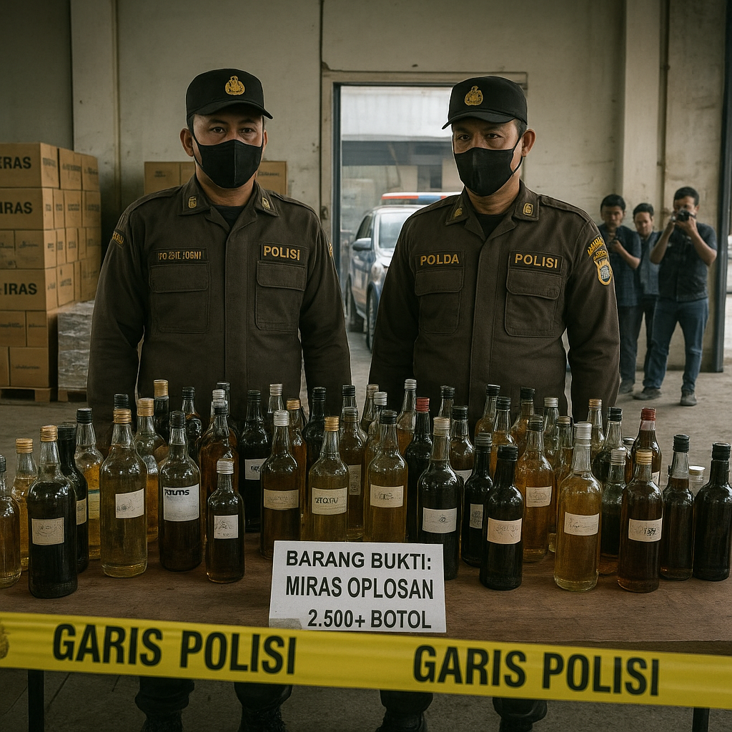 Polda Jatim Amankan 2.500 Lebih Miras Oplosan di Madiun
