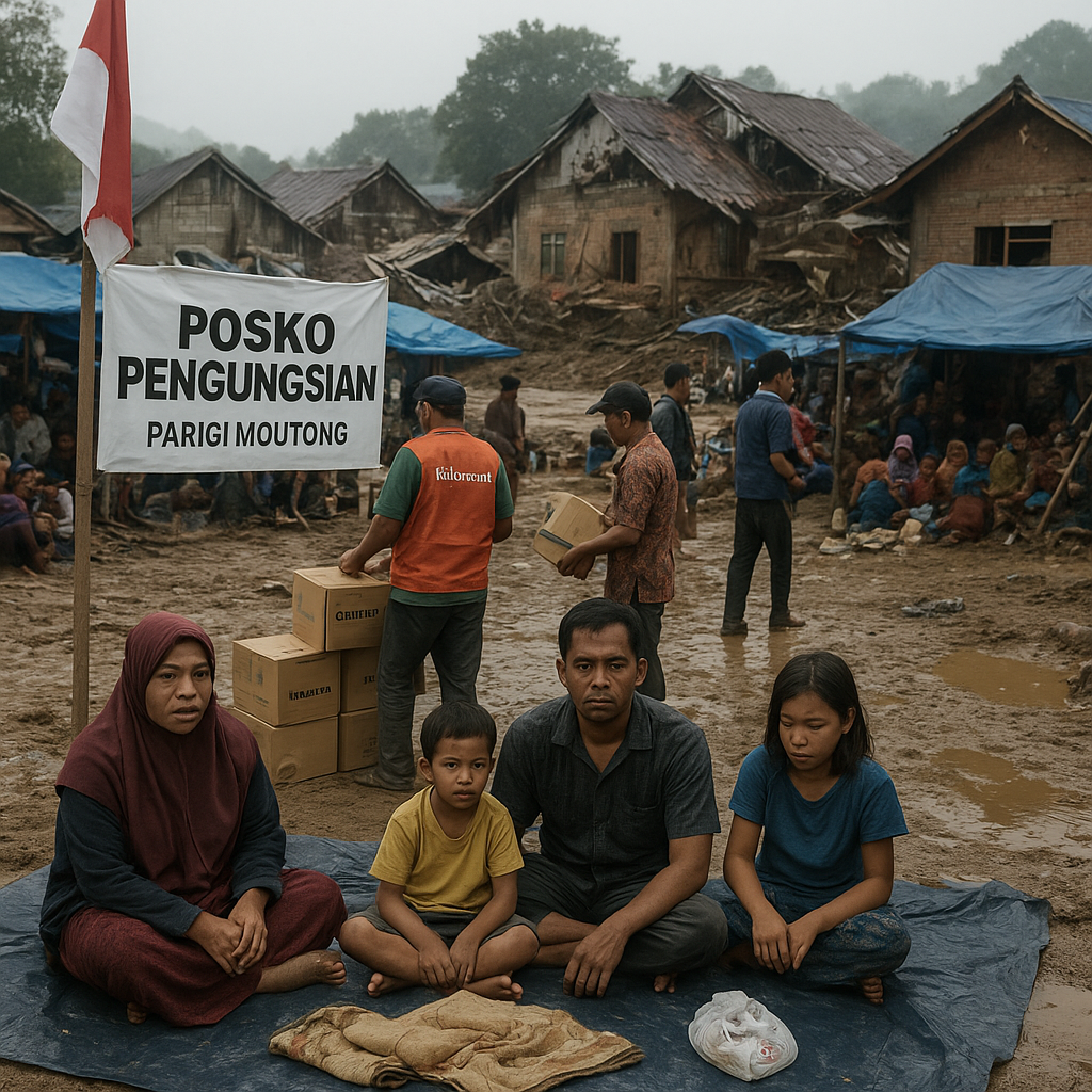 Ribuan Warga Sulteng Masih Mengungsi Akibat Banjir Bandang di Parigi Moutong
