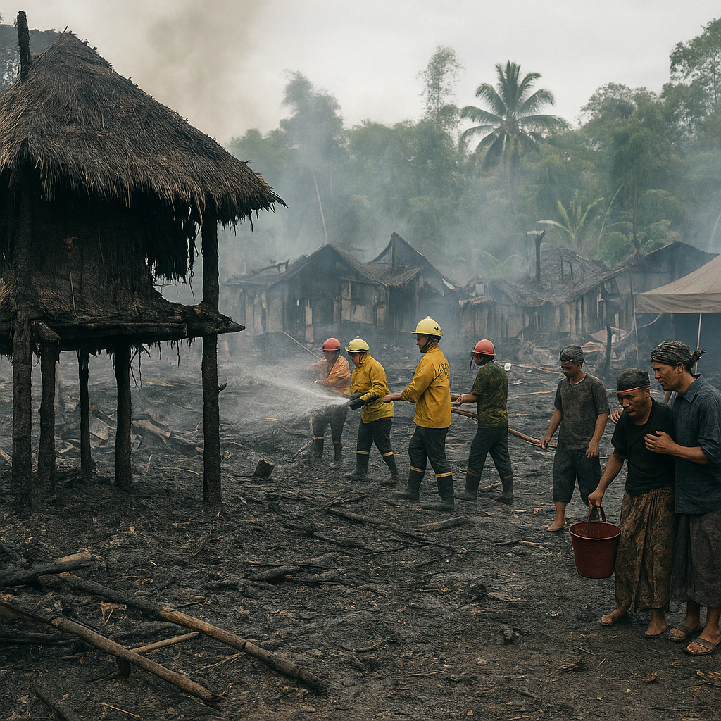 Kebakaran di Kasepuhan Ciptamulya Hanguskan Leuit dan Puluhan Rumah, Pemda Sukabumi Tetapkan Tanggap Darurat