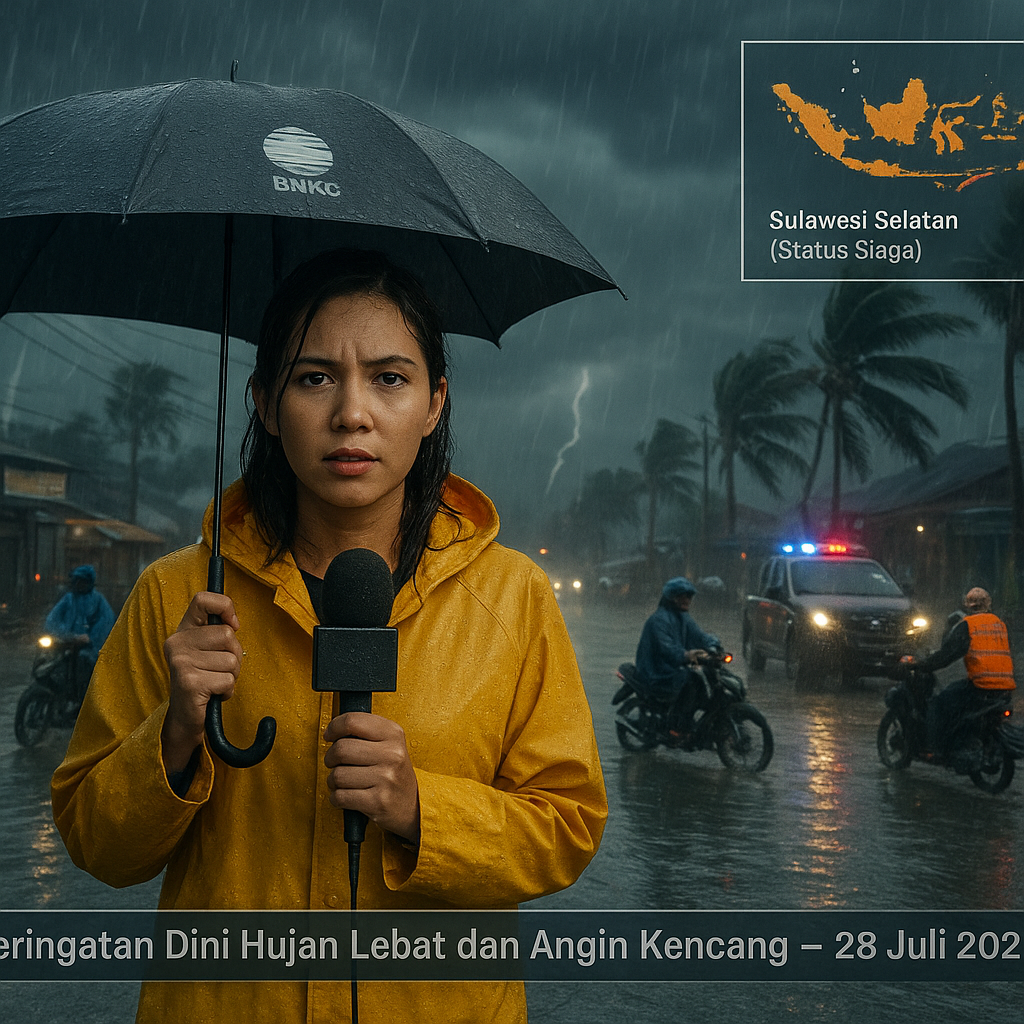 Peringatan Dini Hujan Lebat dan Angin Kencang untuk Sejumlah Wilayah pada 28 Juli 2026