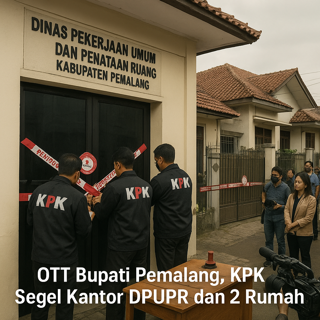 OTT Bupati Pemalang Anom, KPK Segel Kantor DPUPR dan 2 Rumah Diduga Milik Kerabat