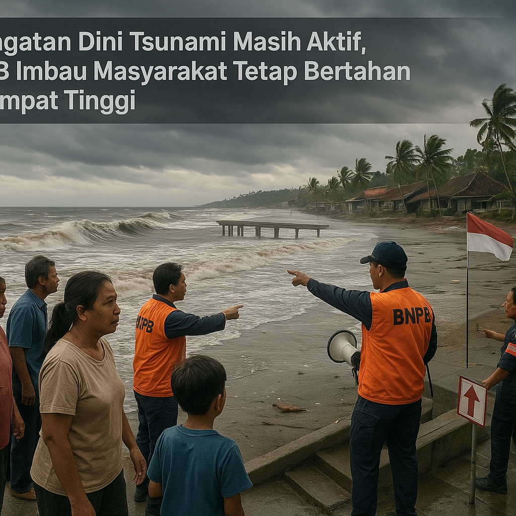 Peringatan Dini Tsunami Masih Aktif, BNPB Imbau Masyarakat Tetap Bertahan di Tempat Tinggi