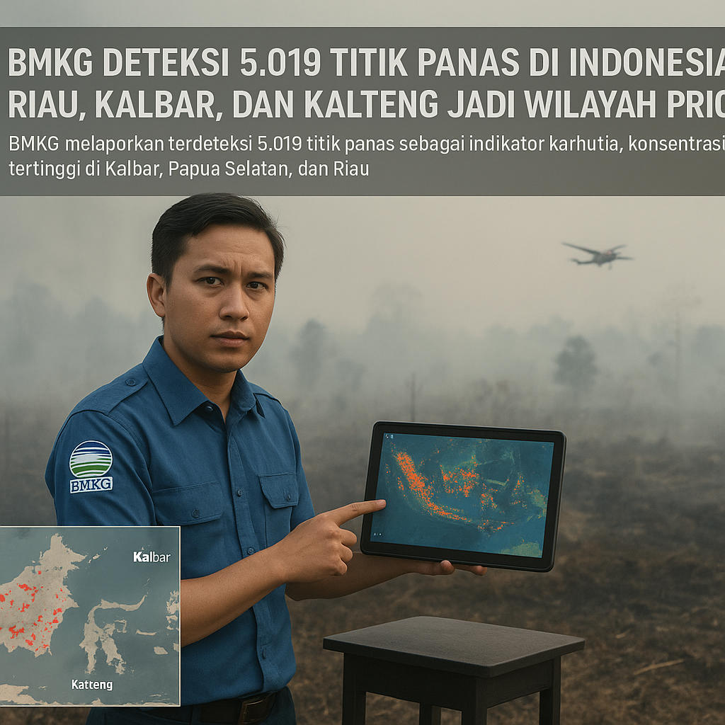 BMKG Deteksi 5.019 Titik Panas di Indonesia, Riau, Kalbar, dan Kalteng Jadi Wilayah Prioritas
