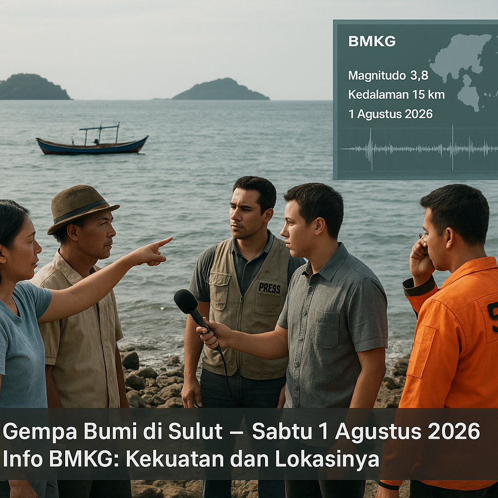 Gempa Bumi di Sulut Sabtu 1 Agustus 2026, Info BMKG Kekuatan dan Lokasinya