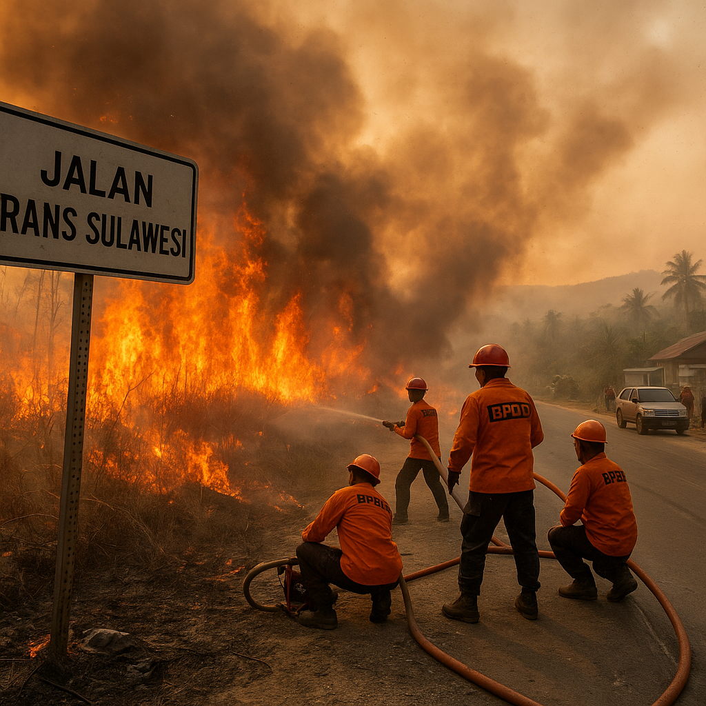 Cuaca Panas Picu Karhutla di Banggai dan Tojo Una-Una, Api Dekati Jalan Trans Sulawesi