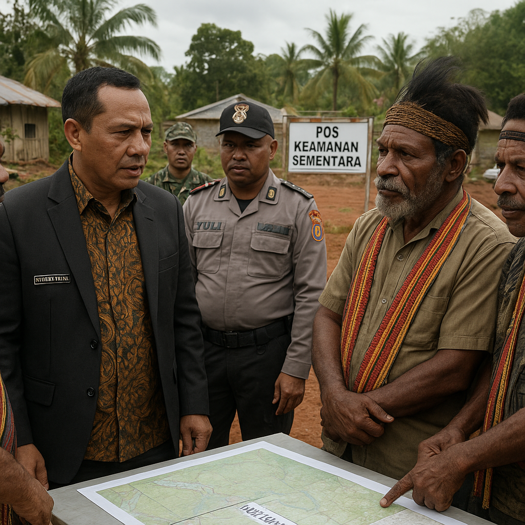 Bupati Mimika Tinjau Lokasi Konflik Adat Kwamki Narama, Janjikan Pos Keamanan Permanen