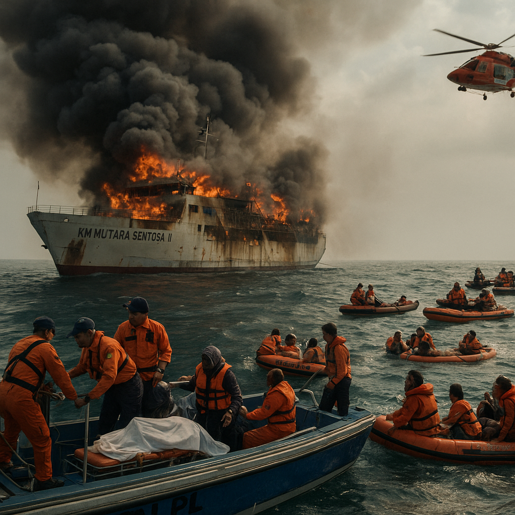 KM Mutiara Sentosa II Terbakar di Laut Jawa, Kemenhub Turunkan Kapal KPLP dan Koordinasi dengan Basarnas