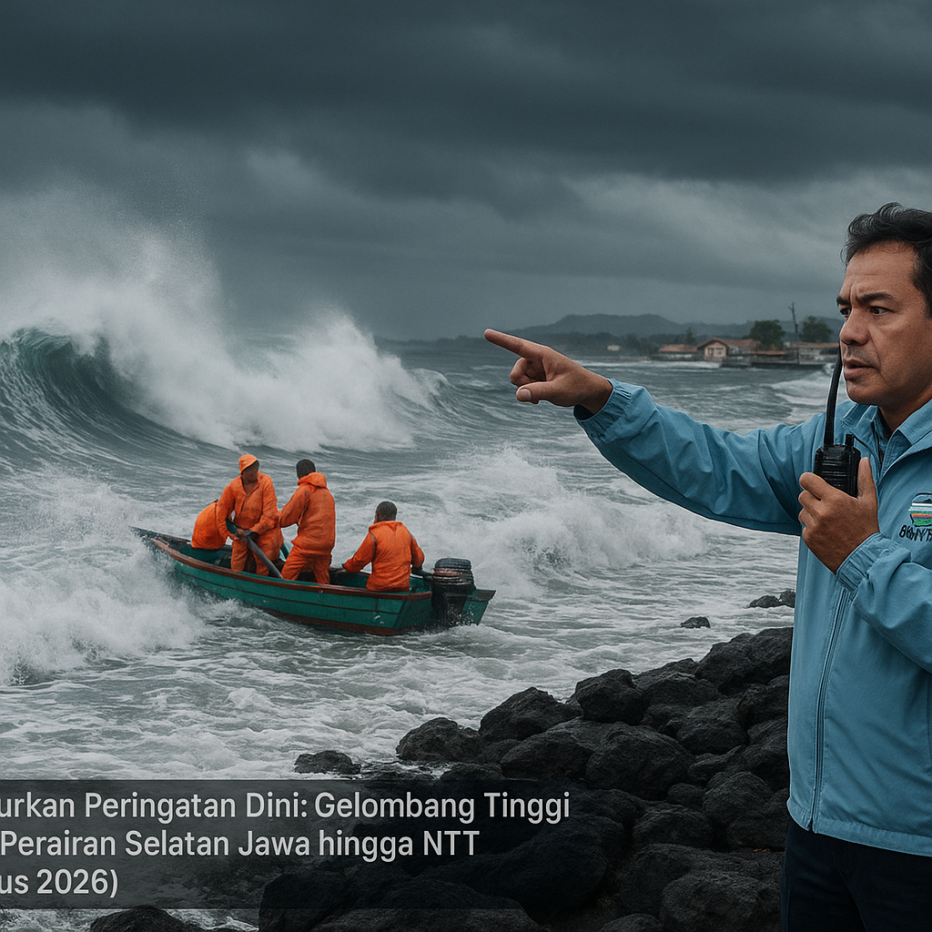 BMKG Keluarkan Peringatan Dini Gelombang Tinggi di Perairan Selatan Jawa hingga NTT