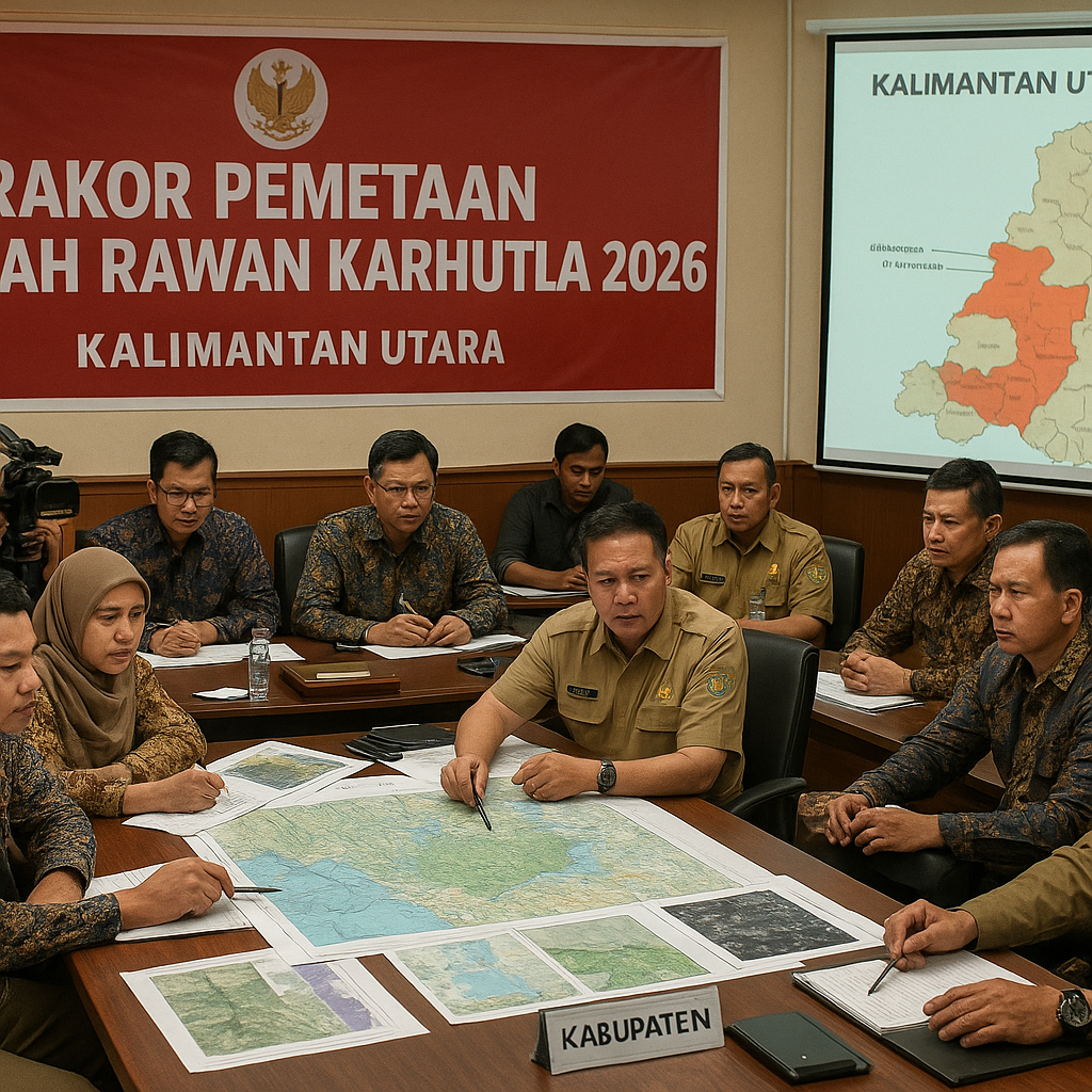 Pemprov Kaltara Gelar Rakor Pemetaan Daerah Rawan Karhutla di 6 Kabupaten
