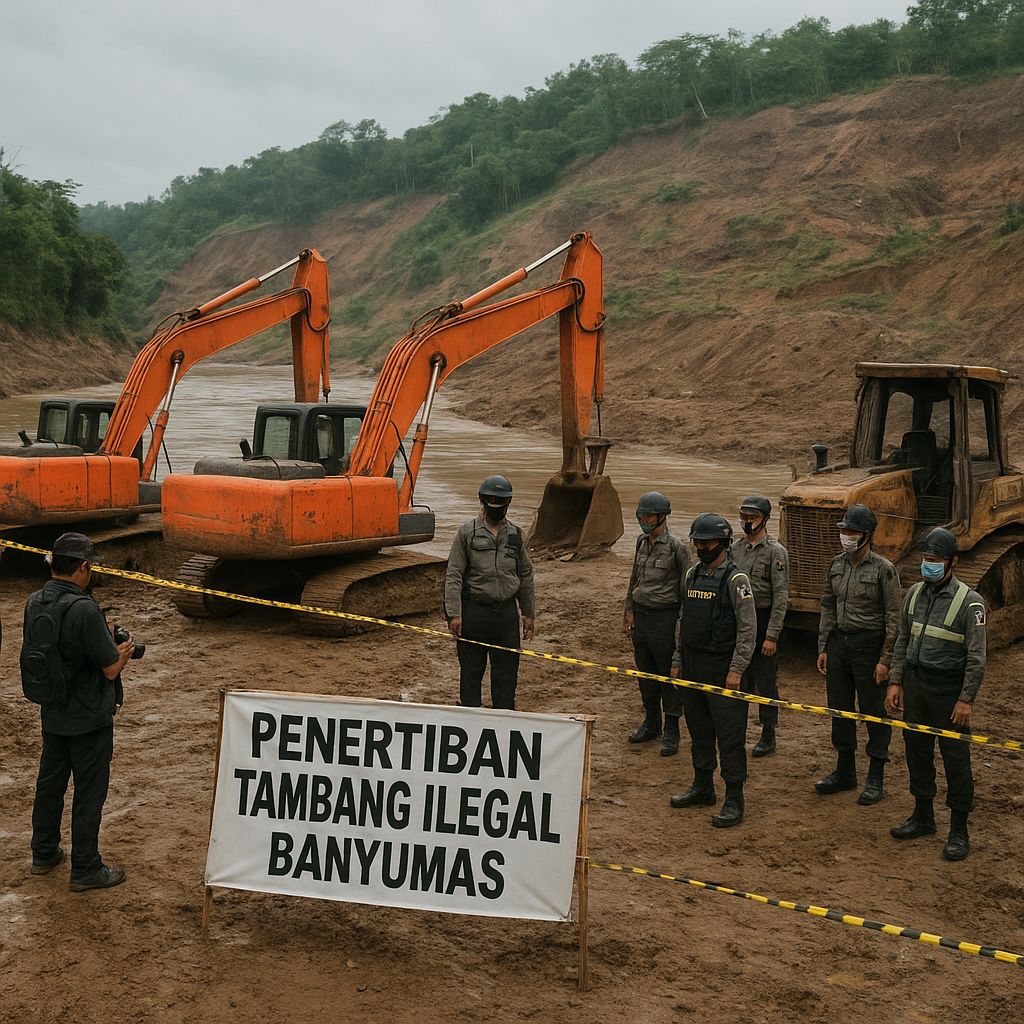 Penertiban Tambang Ilegal di Banyumas: Upaya Mengurangi Kerusakan Lingkungan dan Potensi Konflik
