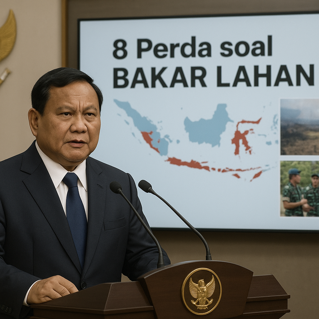 Prabowo Soroti 8 Perda soal Bakar Lahan, Siapkan 1.000 Perwira ke Kabupaten