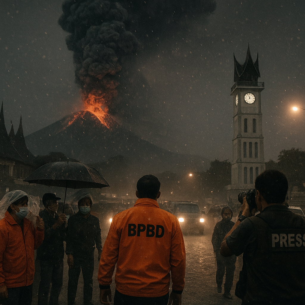 Erupsi Gunung Marapi Picu Dentuman dan Hujan Abu, Warga Bukittinggi hingga Agam Terdampak