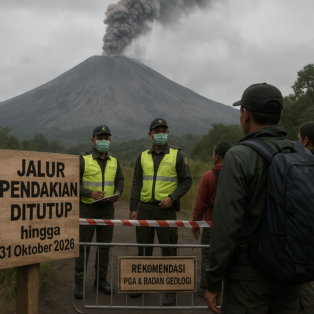 Penutupan Jalur Pendakian Gunung Semeru Diperpanjang Hingga Akhir Oktober