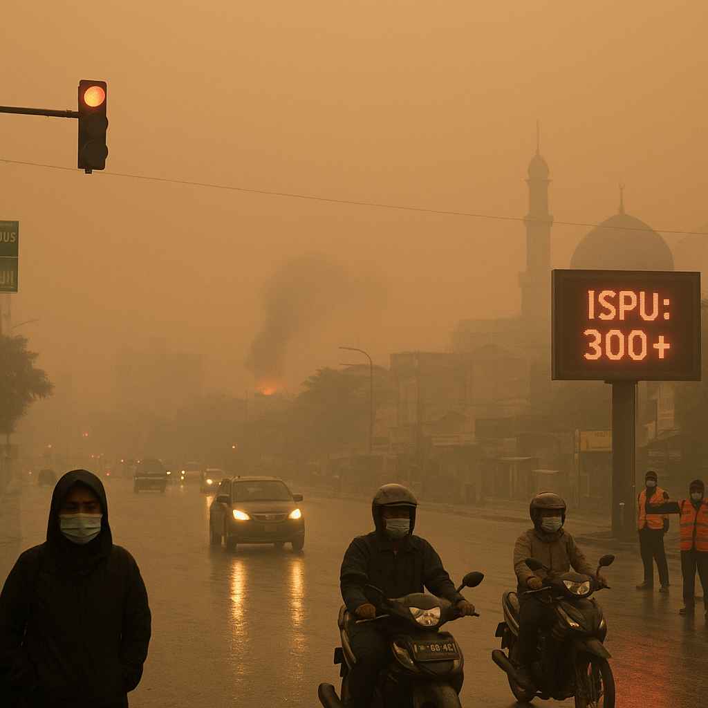 Kabut Asap Karhutla Riau Kembali Selimuti Kota Pekanbaru