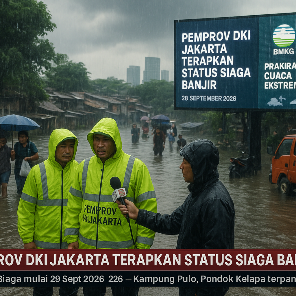 Pemprov DKI Jakarta Terapkan Status Siaga Banjir Antisipasi Cuaca Ekstrem