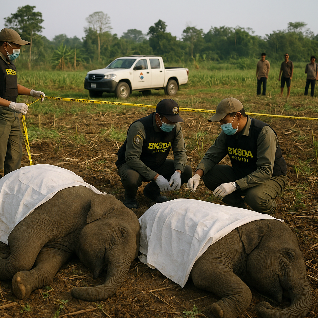 BKSDA Jambi Tangani Konflik Gajah-Lahan Pertanian di Tebo, Dua Hewan Mati