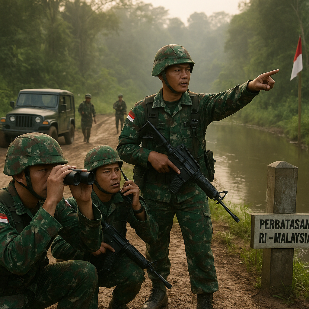 TNI AD Gelar Latihan Pengamanan Perbatasan Darat di Kalbar