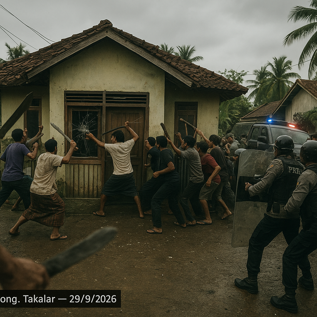 Bawa Parang dan Badik, Puluhan Massa Serang Rumah Terdakwa Pembunuhan di Takalar