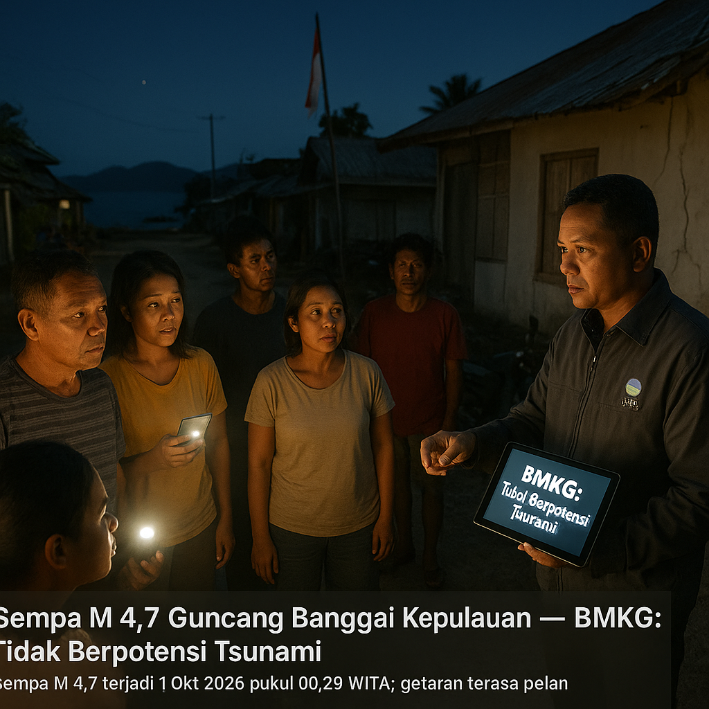 Gempa M 4,7 Guncang Banggai Kepulauan Sulteng, BMKG: Tidak Berpotensi Tsunami